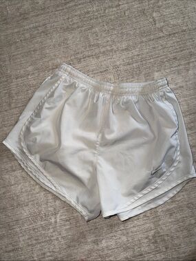 Nike White Women's Running Shorts with Swoosh